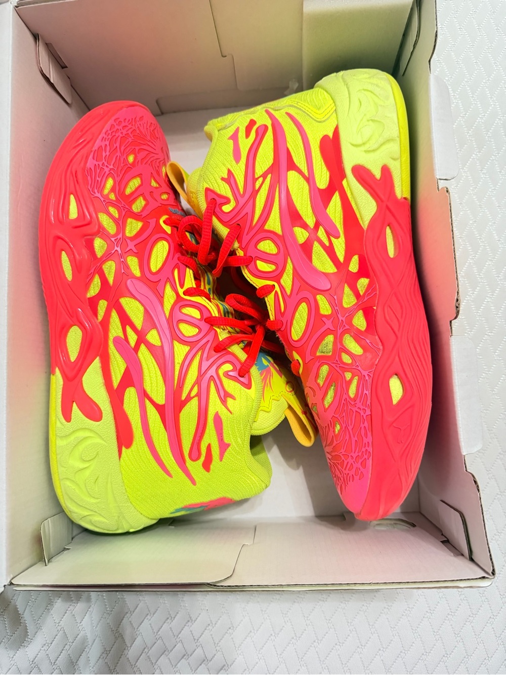 Puma Neon Yellow and Hot Pink Men’s Athletic Sneakers